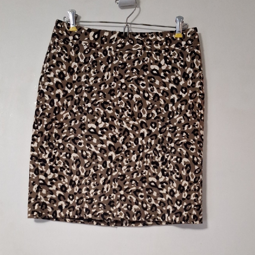 Merona Brown and Black Animal Print Pencil Skirt